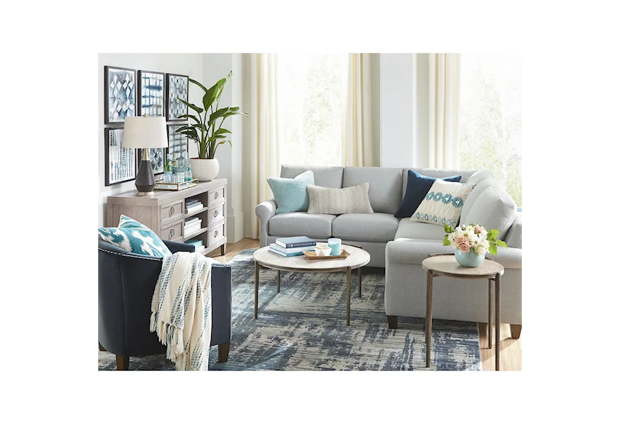 Spencer Right-Facing 2-Piece Sectional by Bassett at Esprit Decor Home Furnishings